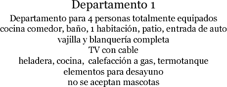 Departamentos de Alquiler por día en Tandil a cuadras del centro