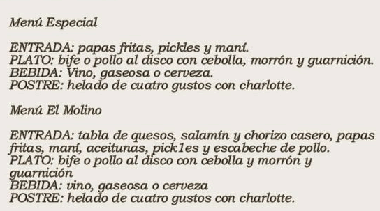 Restaurant El Molino - Tandil