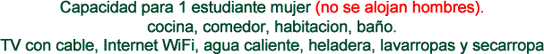 Pensión para estudiantes mujeres en Tandil